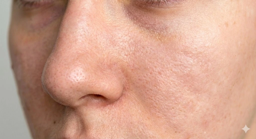 Piel limpia y sin puntos negros después de limpieza facial